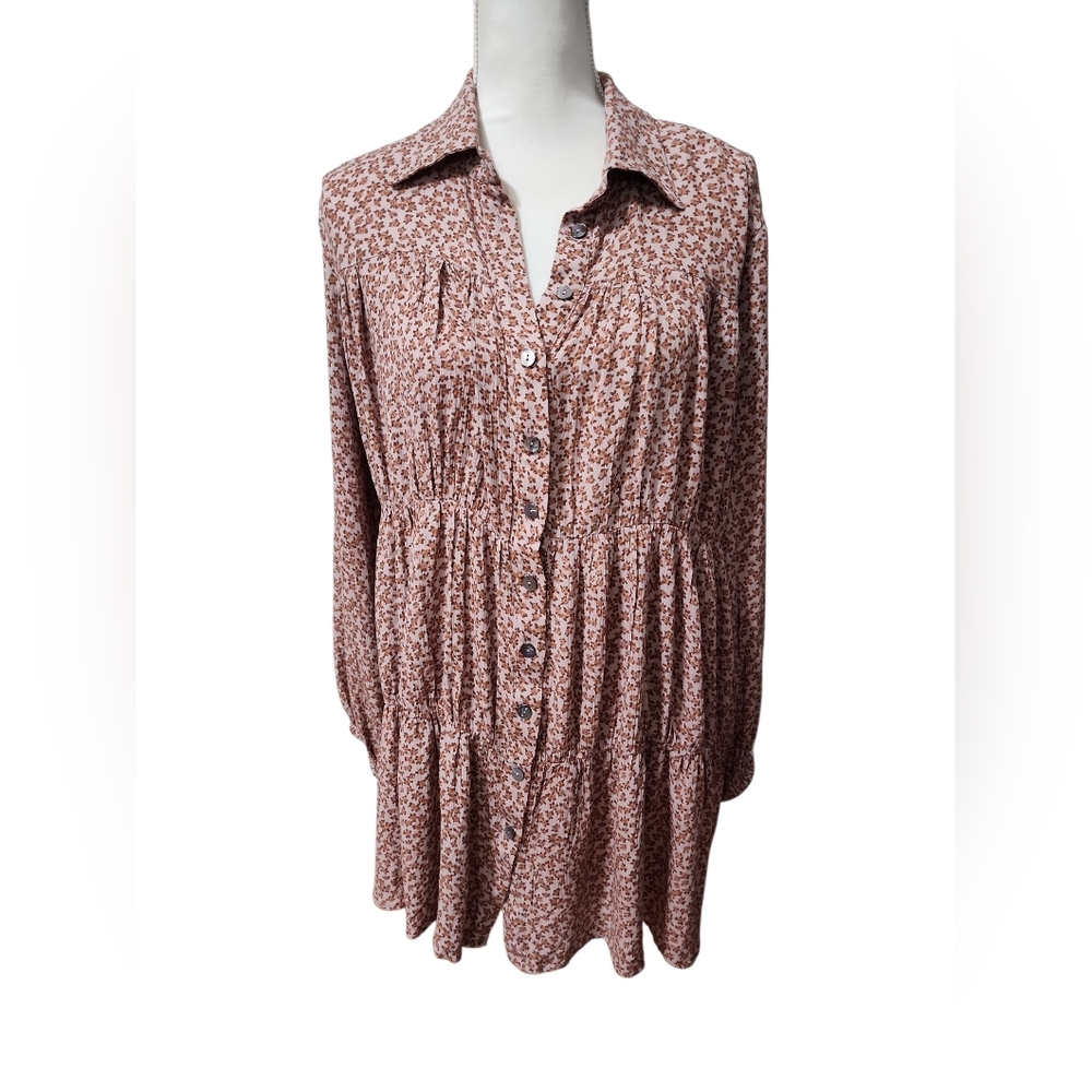 Olivaceous Floral Button Down Long Sleeve‎ Nwt Dress Size Medium